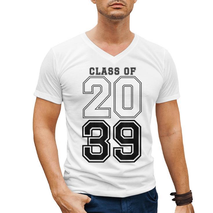 Class Of 2039 Blue Graduation Senior Student Tee Men's V-Neck T-Shirt