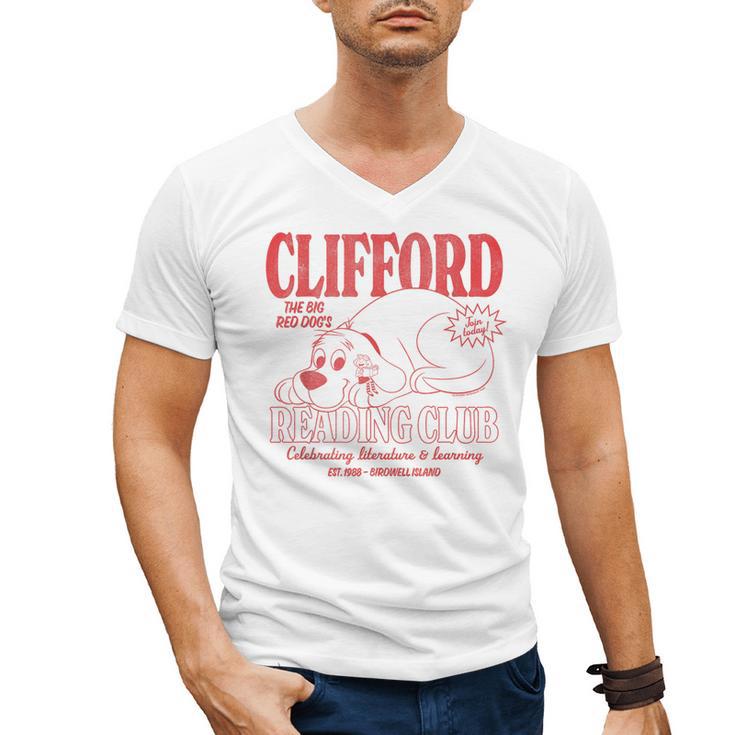Clifford The Big Red Dog Reading Club Est 1988 Kids Books Men's V-Neck T-Shirt