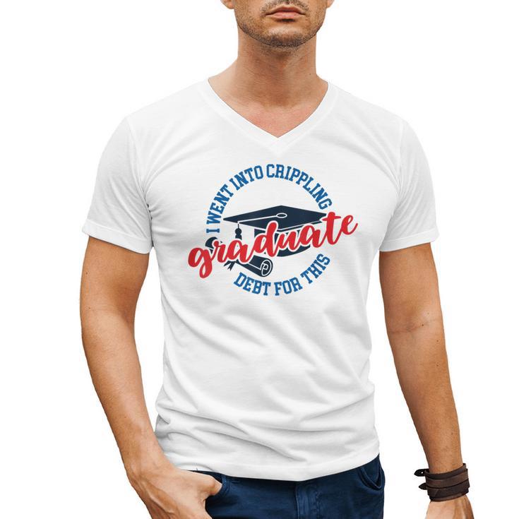 College University School Graduation Debt Loan Men's V-Neck T-Shirt