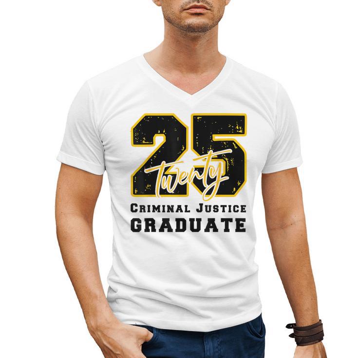 Criminal Justice Graduate Graduated Class Of 2025 Graduation Men's V-Neck T-Shirt