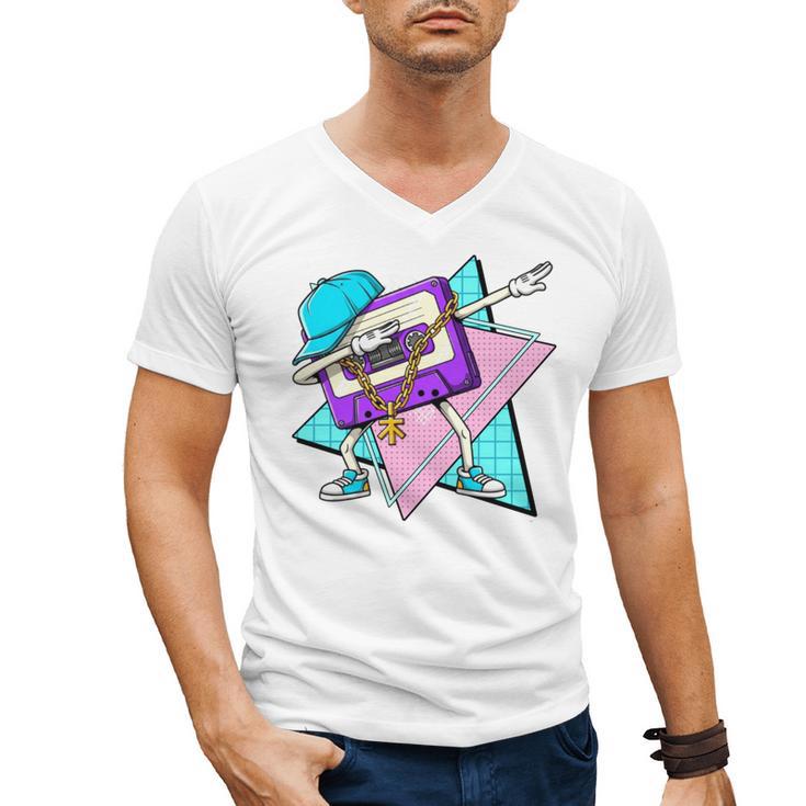 Dabbing Cassette Tape 70s 80s 80s Outfit Nostalgia Men's V-Neck T-Shirt
