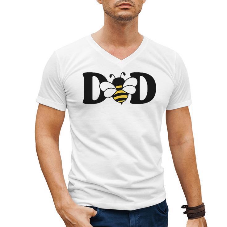 Dad Bee Cute Beekeeping 1st Birthday Matching Family Dada Men's V-Neck T-Shirt