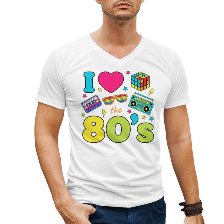 Dad I Love The 80's Retro 80s Nostalgia For Dad Premium Tri-Blend Men's V-Neck T-Shirt