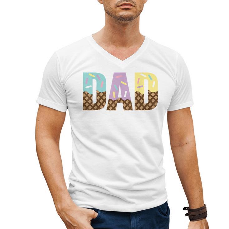 Dad Of The Sweet One Ice Cream 1st First Family Father's Day Men's V-Neck T-Shirt