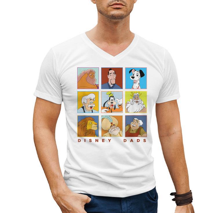 Disney Classic Father's Day Disney Dads Colorful Panels Men's V-Neck T-Shirt