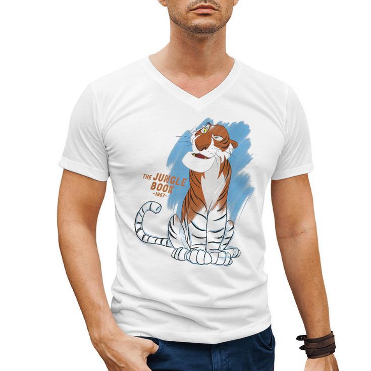 Disney Ink And Paint Shere Khan From The Jungle Book 1967 Men's V-Neck T-Shirt