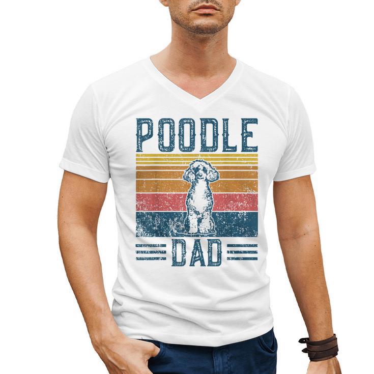 Dog Dad Vintage Poodle Dad Men's V-Neck T-Shirt