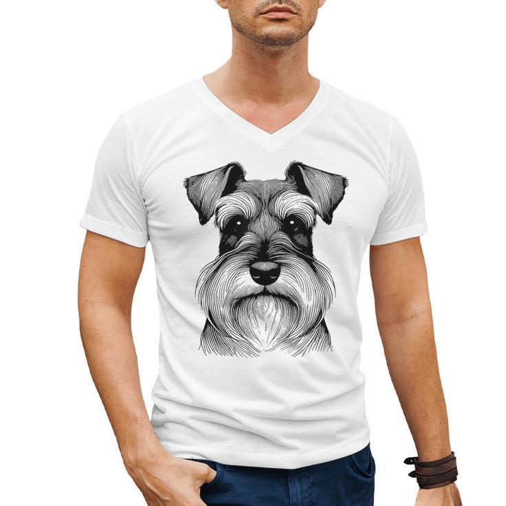 Dog Fingerprint Miniature Schnauzer Dad Mom Men's V-Neck T-Shirt