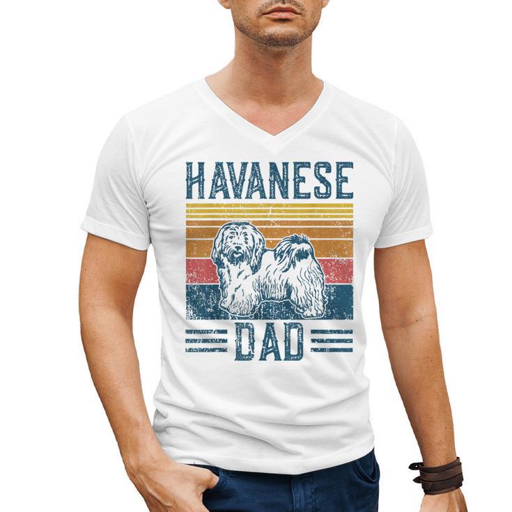 Dog Havanese Dad Vintage Havanese Dad Men's V-Neck T-Shirt
