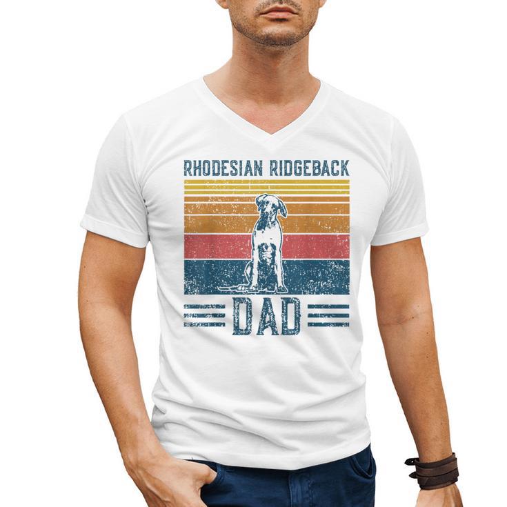 Dog Ridgeback Dad Vintage Rhodesian Ridgeback Dad Men's V-Neck T-Shirt
