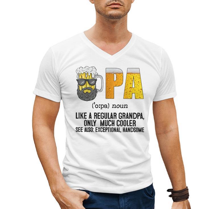 Drinking Opa Like A Regular Grandpa Much Cooler Beer Dad Men's V-Neck T-Shirt