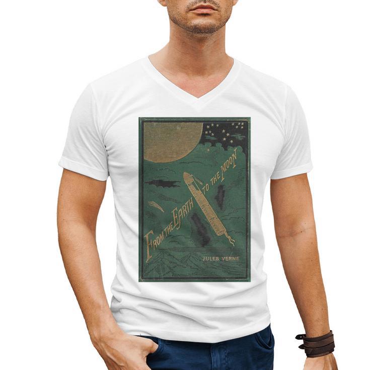 From The Earth To The Moon Book Cover 1874 Premium Men's V-Neck T-Shirt