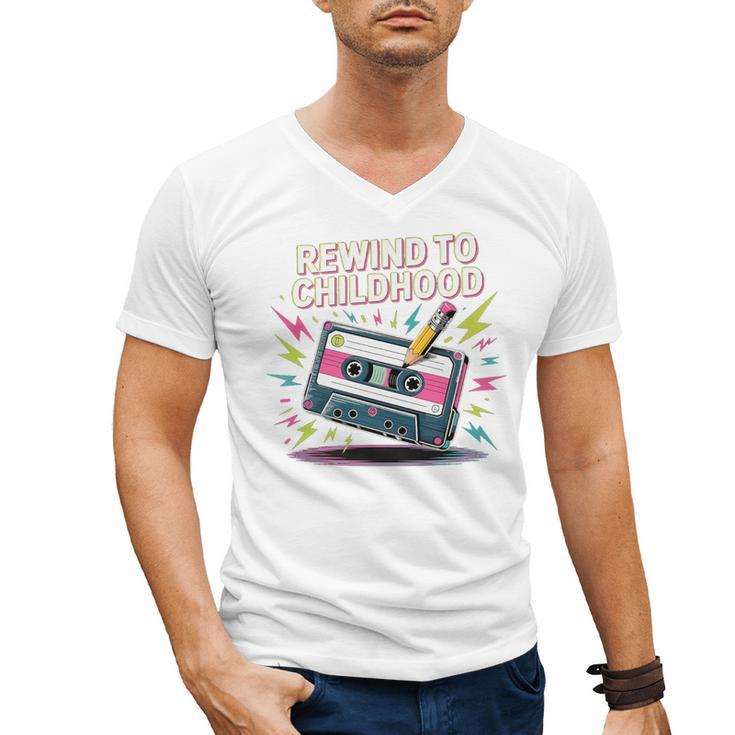 Elder Millennials Embracing 90s Rewind Nostalgia Vibes Premium Men's V-Neck T-Shirt