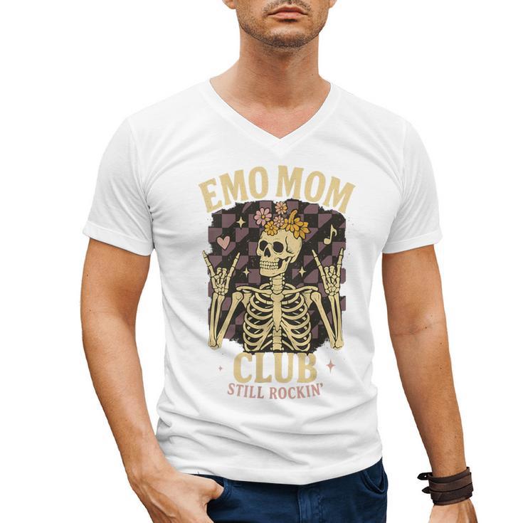 Emo Mom Club Still Rockin Skeleton Nostalgia Women Mother Men's V-Neck T-Shirt