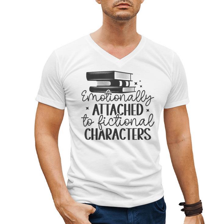 Emotionally Attached To Fictional Characters Banned Books Men's V-Neck T-Shirt