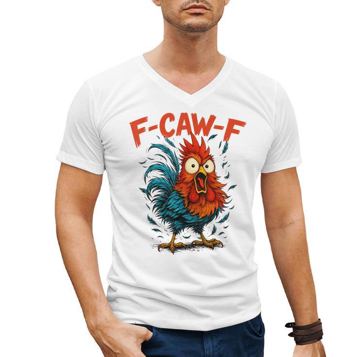 F-Caw-F Rooster F Awk F Chicken Coffee Romance Books Lover Men's V-Neck T-Shirt