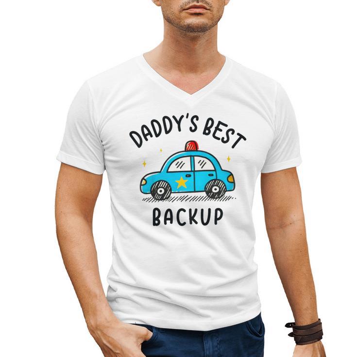 Father Son Daughter Daddy's Best Backup Father's Day Toddler Men's V-Neck T-Shirt