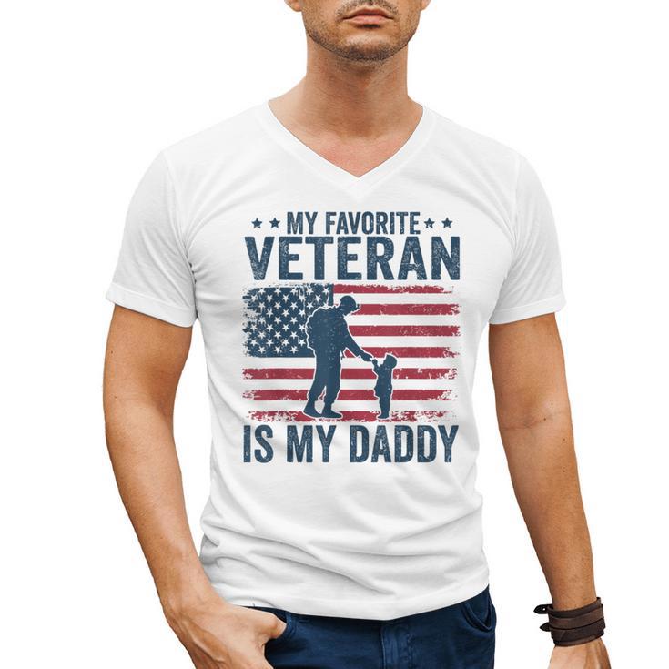 Father Veterans Day My Favorite Veteran Is My Daddy For Kids Men's V-Neck T-Shirt