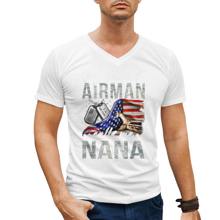 My Favorite Airman Calls Me Nana Air Force Graduation Nana Men's V-Neck T-Shirt