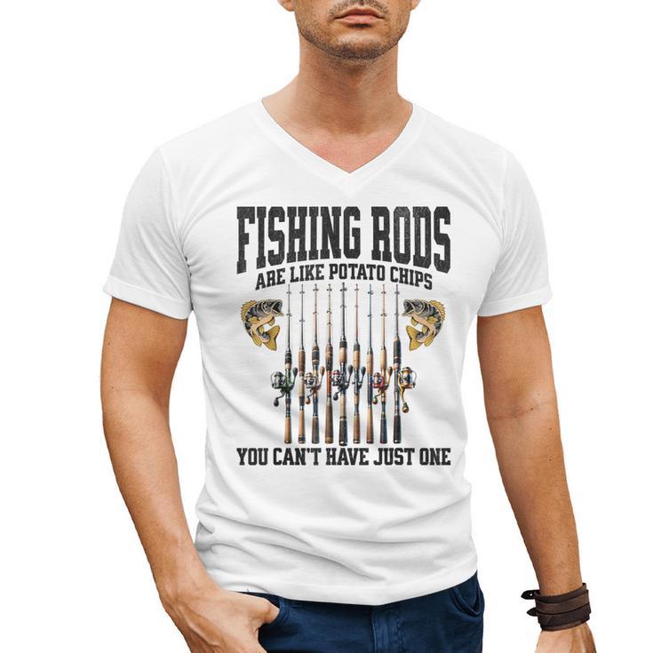 Fishing Tuna Bass Rod Fisherman Cool Dad Quote Men's V-Neck T-Shirt