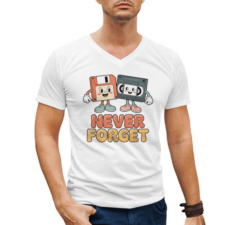 Never Forget Retro Old Technology Nostalgia Men's V-Neck T-Shirt