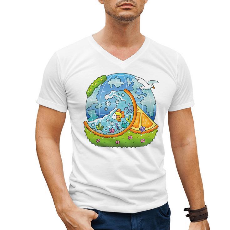 Frutiger Aero Y2K Fashion Trends Statement Piece Tech Orange Premium Men's V-Neck T-Shirt