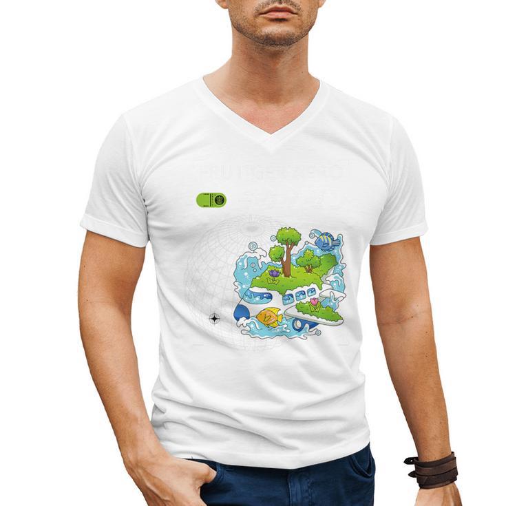 Frutiger Aero Y2K Fashion Trends Statement Piece Tech Orbite Premium Tri-Blend Men's V-Neck T-Shirt