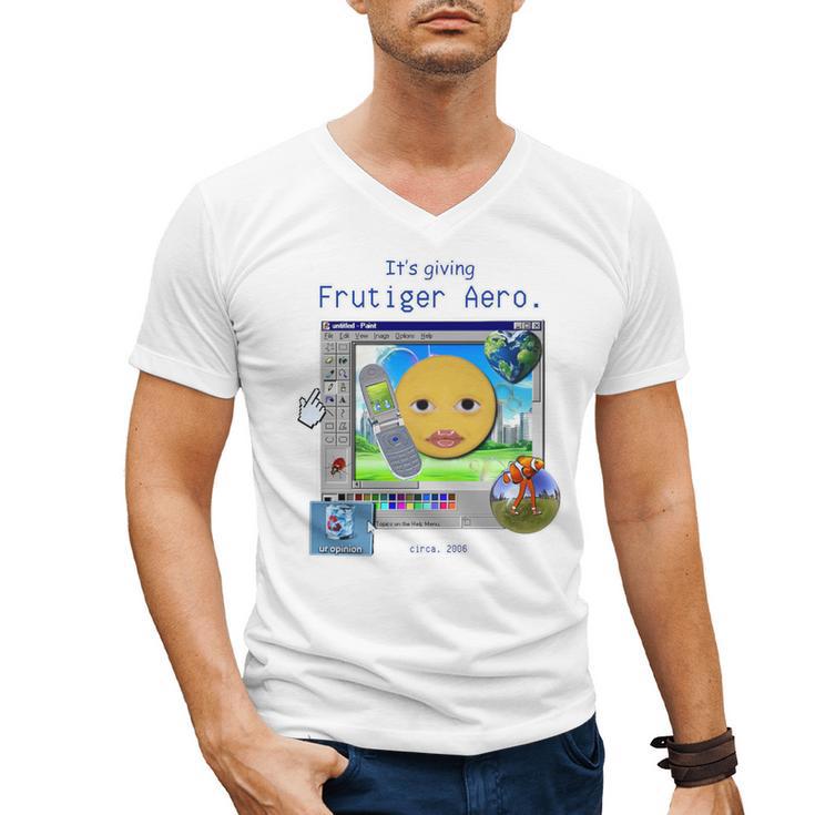 Frutiger Aero Y2K Meme Graphic 2000s Nostalgia Premium Men's V-Neck T-Shirt