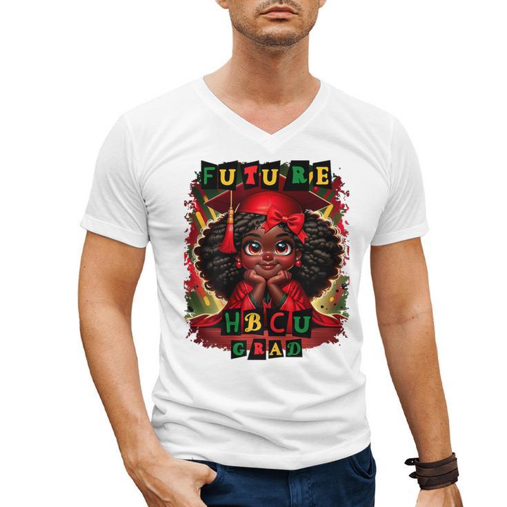 Future HBCU Grad History Girl Graduation HBCU Men's V-Neck T-Shirt