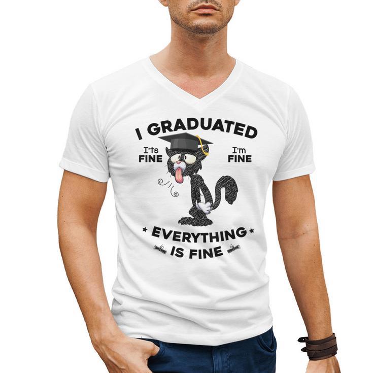 I Graduated Graduate Class 2025  Cat Graduation Men's V-Neck T-Shirt