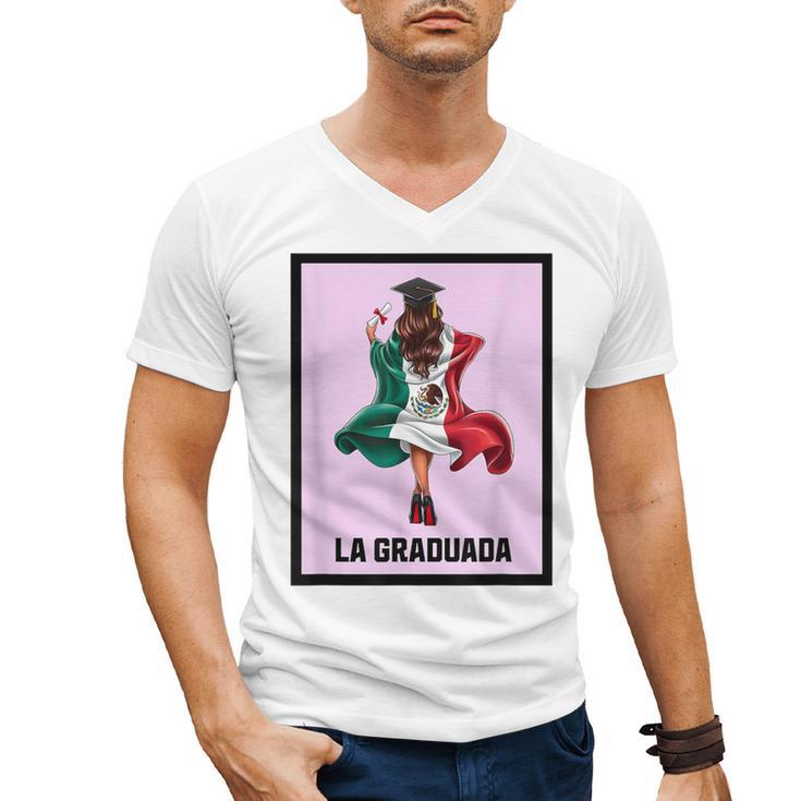 Graduation Latina Educated La Graduada Mexican Bingo Card Men's V-Neck T-Shirt