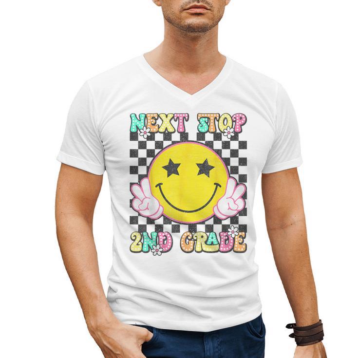 Groovy Next Stop 2nd Grade 1st Grade Graduation 2025 Men's V-Neck T-Shirt