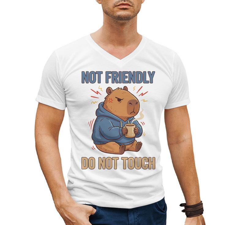 Grouchy Capybara Not Friendly Do Not Touch Introvert Premium Tri-Blend Men's V-Neck T-Shirt
