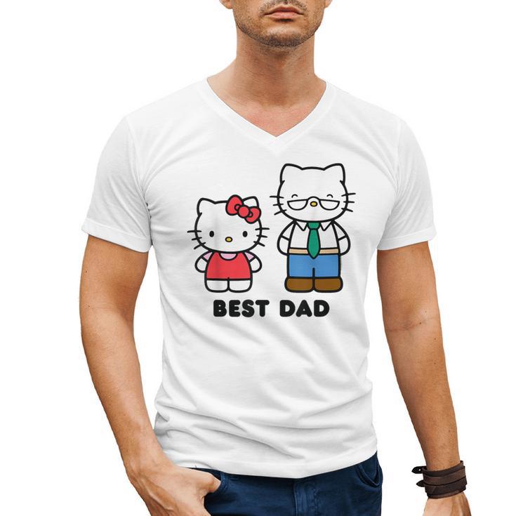 Hello Kitty Best Dad Fathers Day Small Men's V-Neck T-Shirt