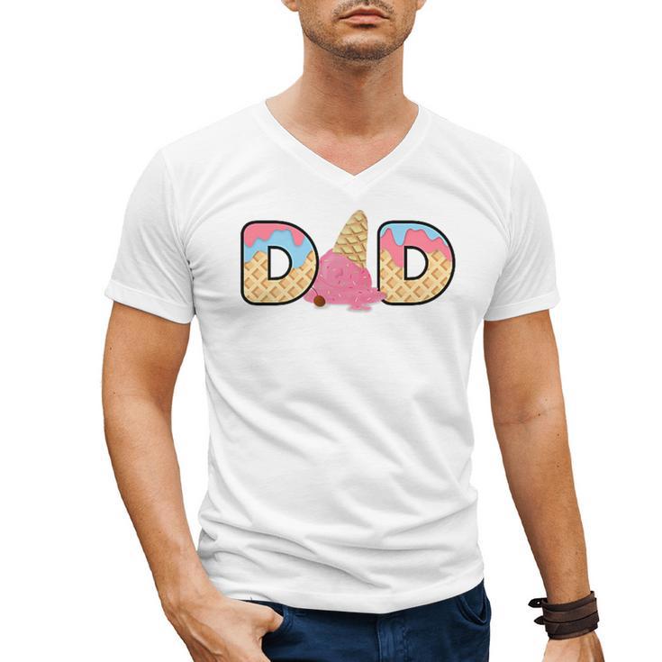 Ice Cream Dad 1st Birthday Matching Family Men's V-Neck T-Shirt