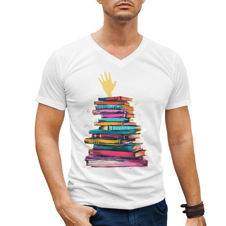 I'm OK Reading Books Library Bookworm Bookish Book Lover Men's V-Neck T-Shirt