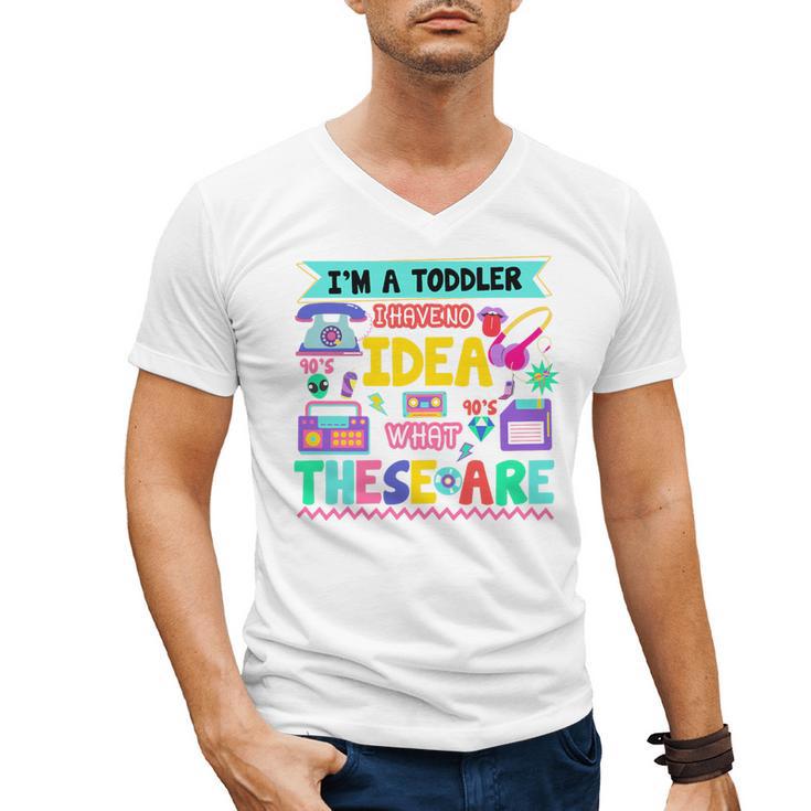 I'm A Toddler I Have No Ideas Retro Vintage 90s Nostalgia Premium Tri-Blend Men's V-Neck T-Shirt