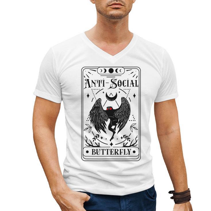 Introvert Apparel Emporium Mothman Tarot Card Antisocial Butterfly Cryptozoologist -Adults Grey Men's V-Neck T-Shirt