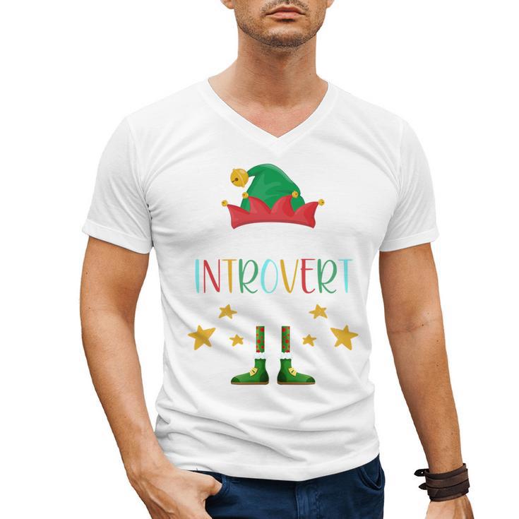 The Introvert Elf Christmas Family Matching Fun Xmas Top Men's V-Neck T-Shirt