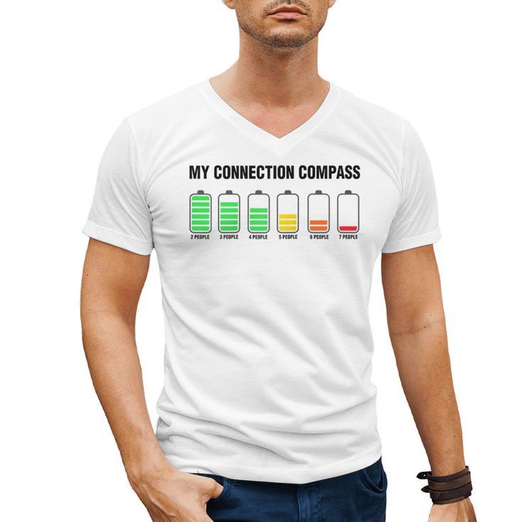Introvert Low Battery My Connection Compass Raglan Baseball Tee Men's V-Neck T-Shirt