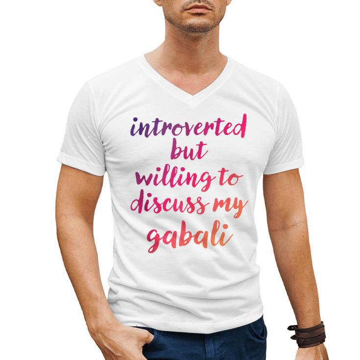 Introverted Willing To Discuss Gabali Introvert Men's V-Neck T-Shirt