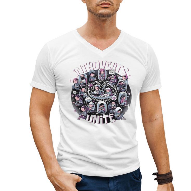 Introverts Unite Quirky Solitude Men's V-Neck T-Shirt
