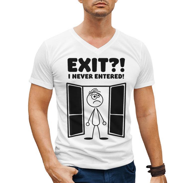 Irony Sarcasm Introvert Dry Humor Cartoon Comic Geek Nerd Men's V-Neck T-Shirt