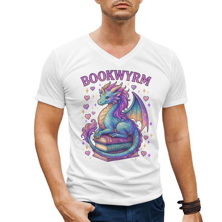 Just a Girl Who Loves Dragons And Books Men's V-Neck T-Shirt