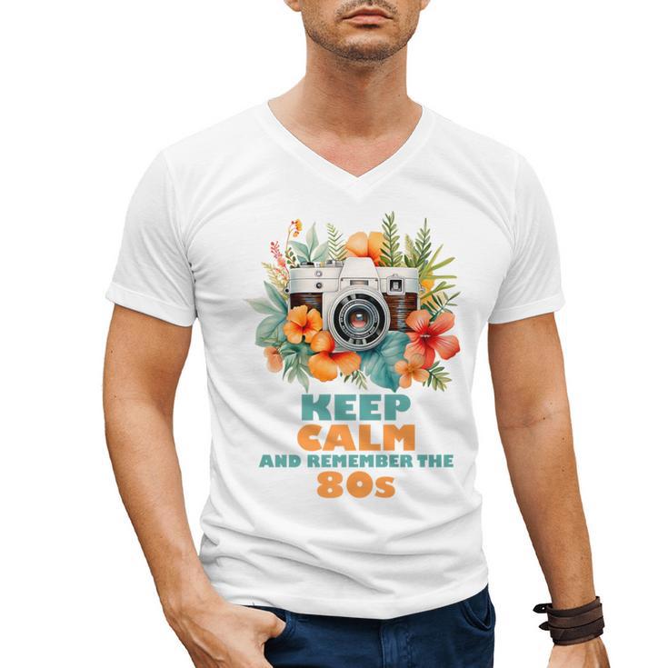 Keep Calm And Remember The 80s Retro Vintage Nostalgia Premium Men's V-Neck T-Shirt