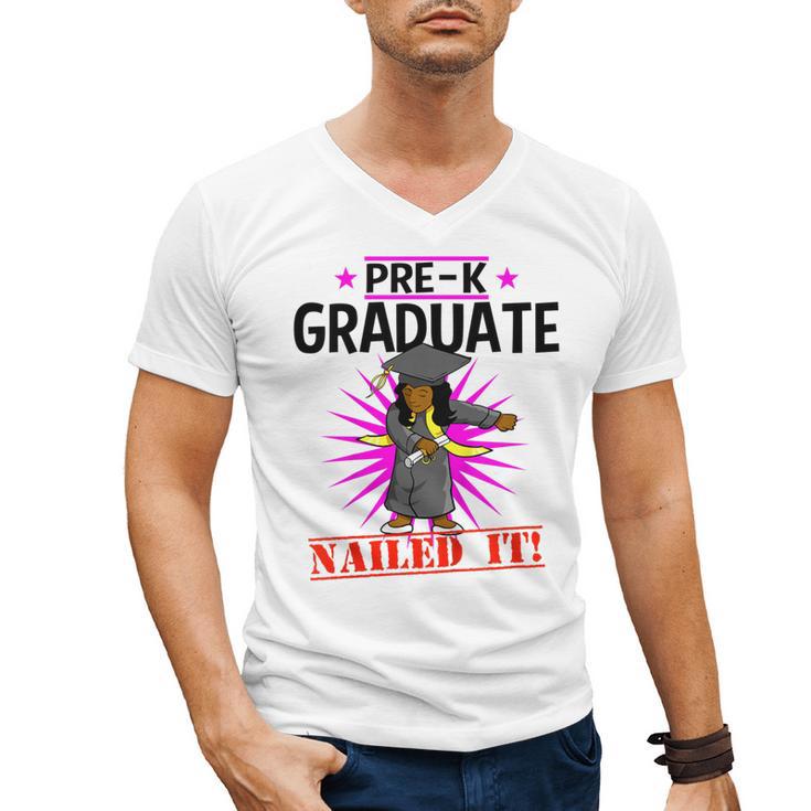 Kids Pre K Graduation Flossing Girl Nailed It Graduate Girls Men's V-Neck T-Shirt