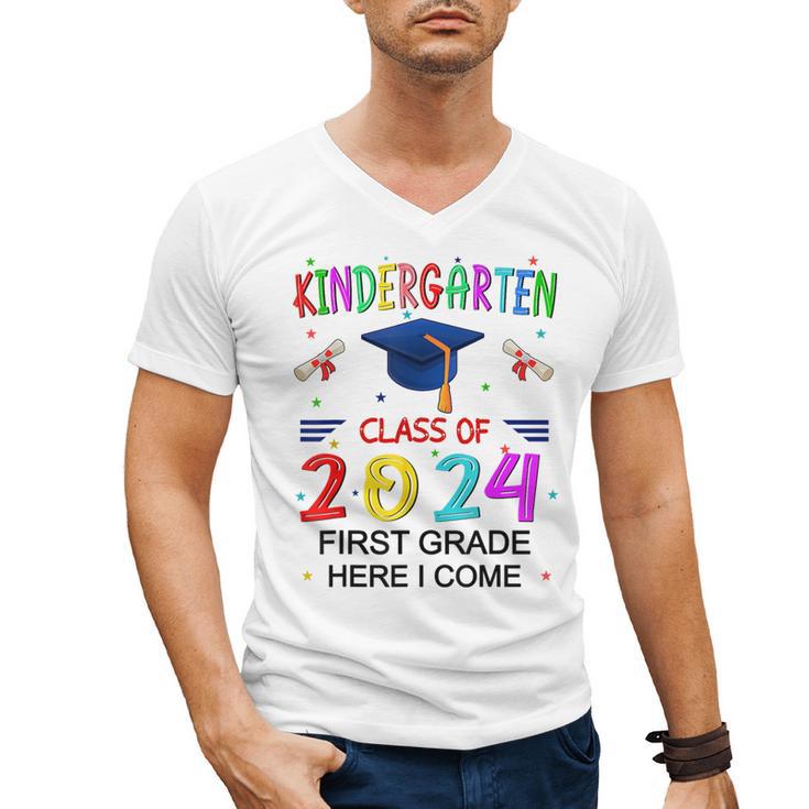 Kindergarten Graduation Class 2024 1st Grade Here I Come Men's V-Neck T-Shirt