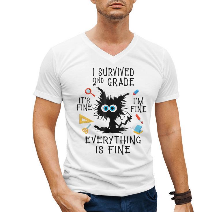 Last Day Of School Student Graduation I Survived 2nd Grade Men's V-Neck T-Shirt