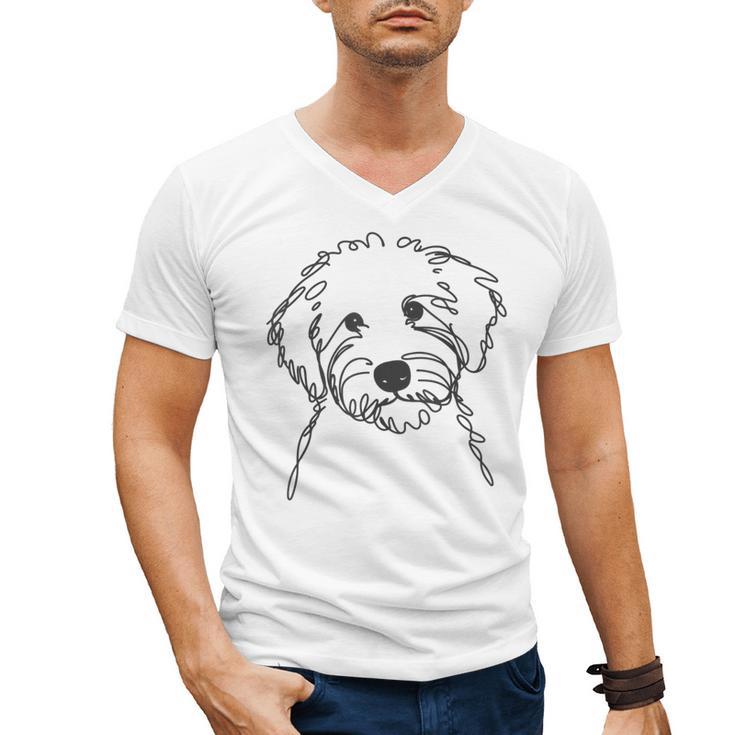 Line Art Dad Mom Dog Sheepadoodle Men's V-Neck T-Shirt