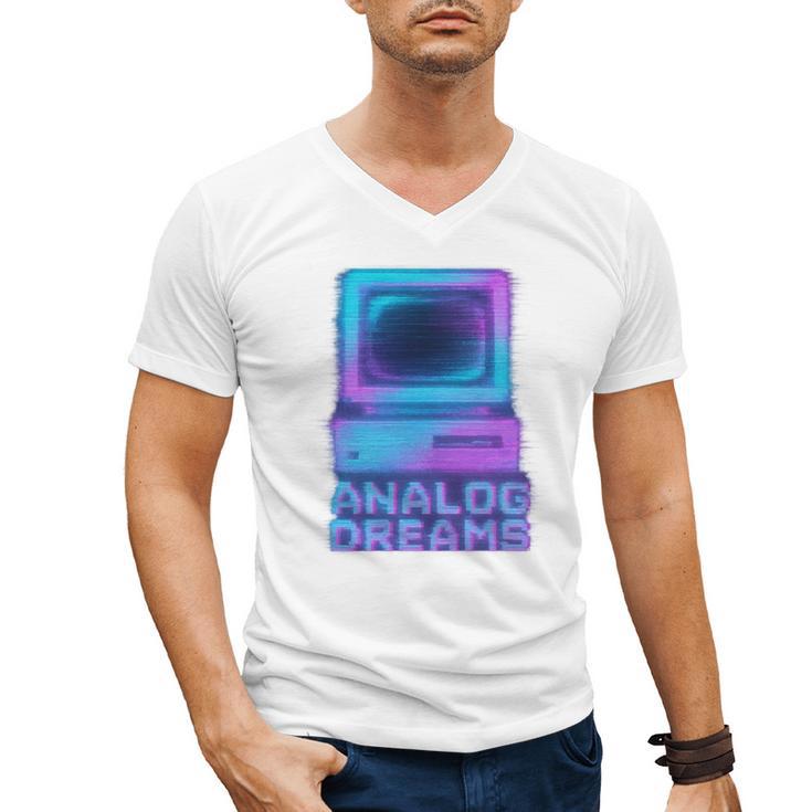 Lofi Reverie Analog Dreams Pixel 90s Desktop VHS Nostalgia Men's V-Neck T-Shirt